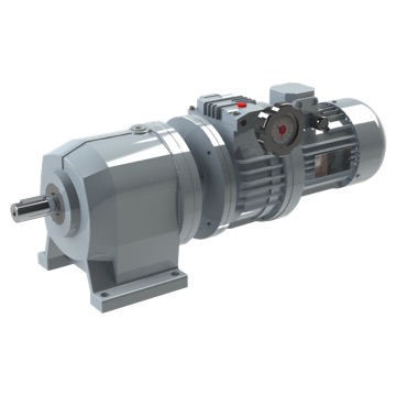 Coaxial gear reducer with speed variator.